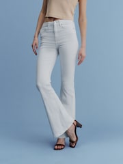 Weiß - Stretch-Jeans mit Schlag - Bild 3 von 5