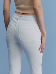 Weiß - Stretch-Jeans mit Schlag - Bild 4 von 5