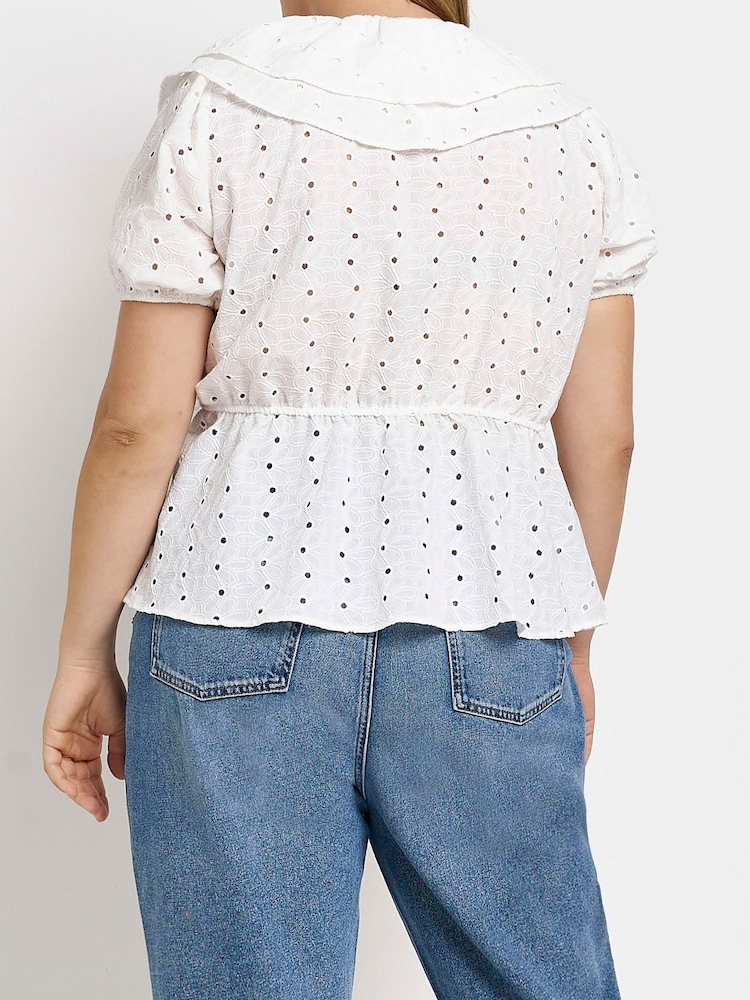 River Island Plus White One Shoulder Top With Ruffle - Image 3 of 3 River Island Plus White One Shoulder Top With Ruffle - Image 3 of 3
