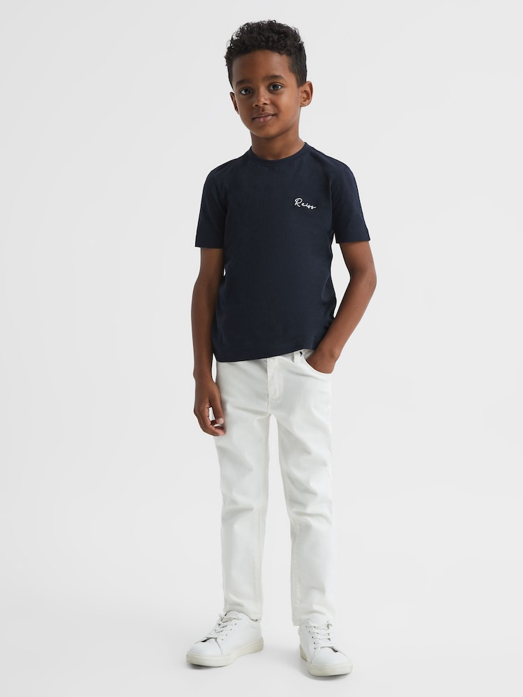 Reiss Todd Logo Camiseta bordada de algodón Jersey - Imagen 1 de 6