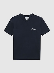 Reiss Todd Logo Camiseta bordada de algodón Jersey - Imagen 2 de 6