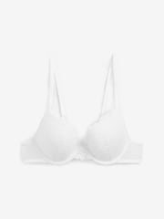 Orange/Navy Blue/White Push Up Pad Plunge Lace Bras 3 Pack - Image 7 of 9