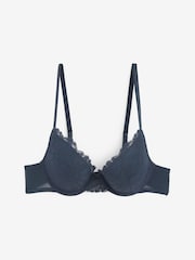 Orange/Navy Blue/White Push Up Pad Plunge Lace Bras 3 Pack - Image 9 of 9