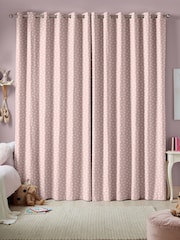 Blush Pink Kids Ditsy Stars Made To Measure 100% Cotton Curtains - Image 2 of 9