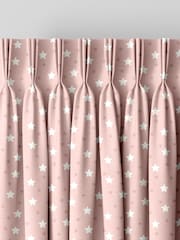 Blush Pink Kids Ditsy Stars Made To Measure 100% Cotton Curtains - Image 5 of 9