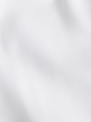 White Slim Fit 100% Cotton Signature Textured Double Cuff Shirt With Trim Detail - Image 9 of 9