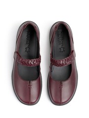 Hotter Burgundy Standard Fit Shake II Touch Fastening Leather Shoes - Image 3 of 3