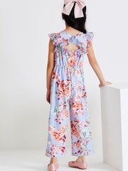 Lilac Purple Floral Print Jumpsuit (3-16yrs) - Image 2 of 5