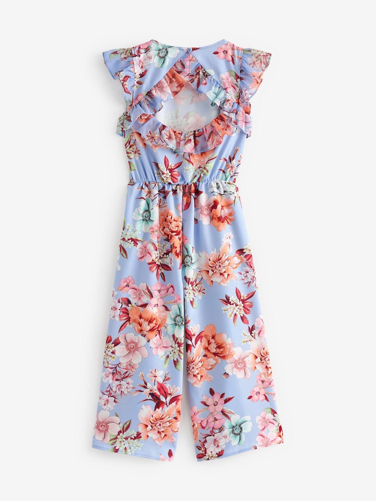Lilac Purple Floral Print Jumpsuit (3-16yrs) - Image 5 of 5