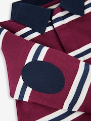 JoJo Maman Bébé Burgundy Stripe Rugby Top - Image 4 of 4