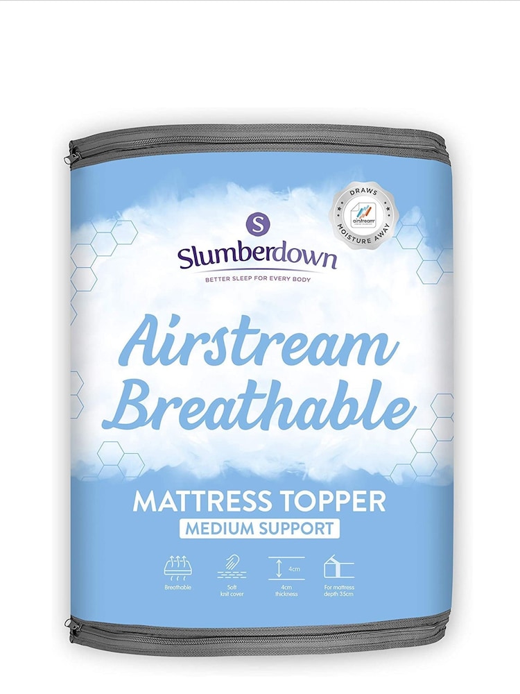 Slumberdown White Airstream Breathable 4cm Mattress Topper - Image 2 of 6