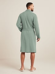 Sage Green Lightweight Waffle Dressing Gown - Image 2 of 8
