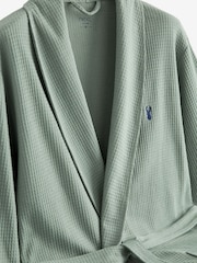 Sage Green Lightweight Waffle Dressing Gown - Image 6 of 8