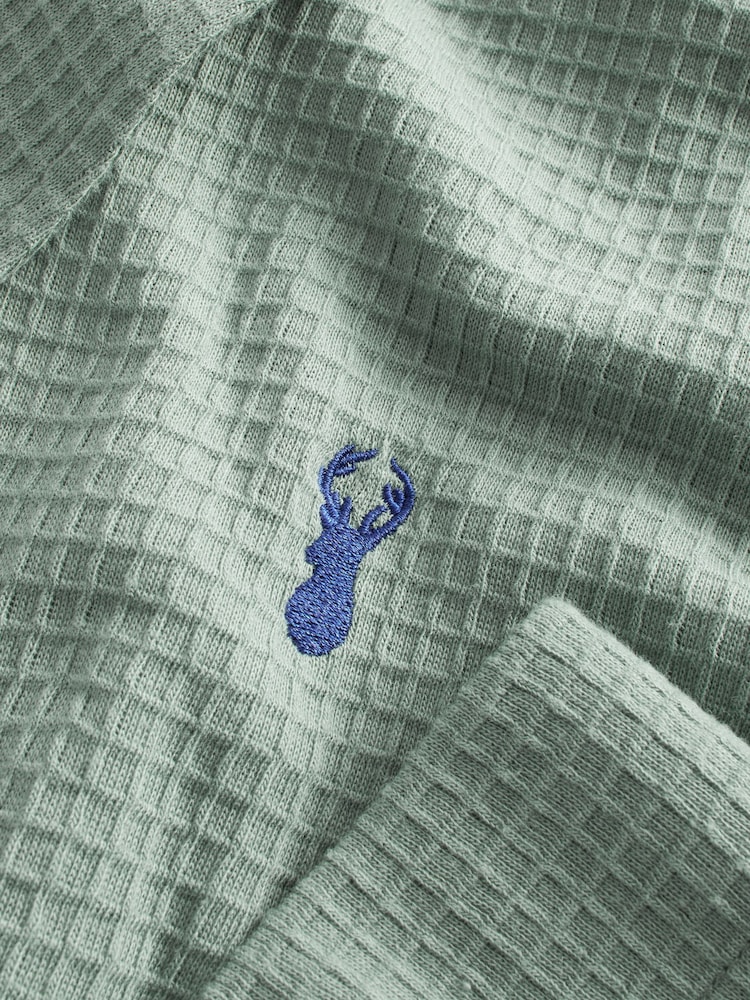 Sage Green Lightweight Waffle Dressing Gown - Image 7 of 8
