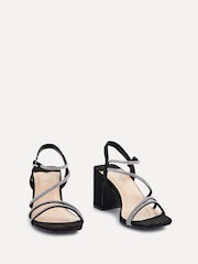 Linzi Black Kira Strappy Diamante Block Heeled Sandals - Image 3 of 5