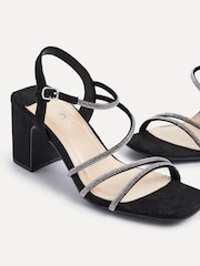 Linzi Black Kira Strappy Diamante Block Heeled Sandals - Image 4 of 5