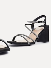 Linzi Black Kira Strappy Diamante Block Heeled Sandals - Image 5 of 5
