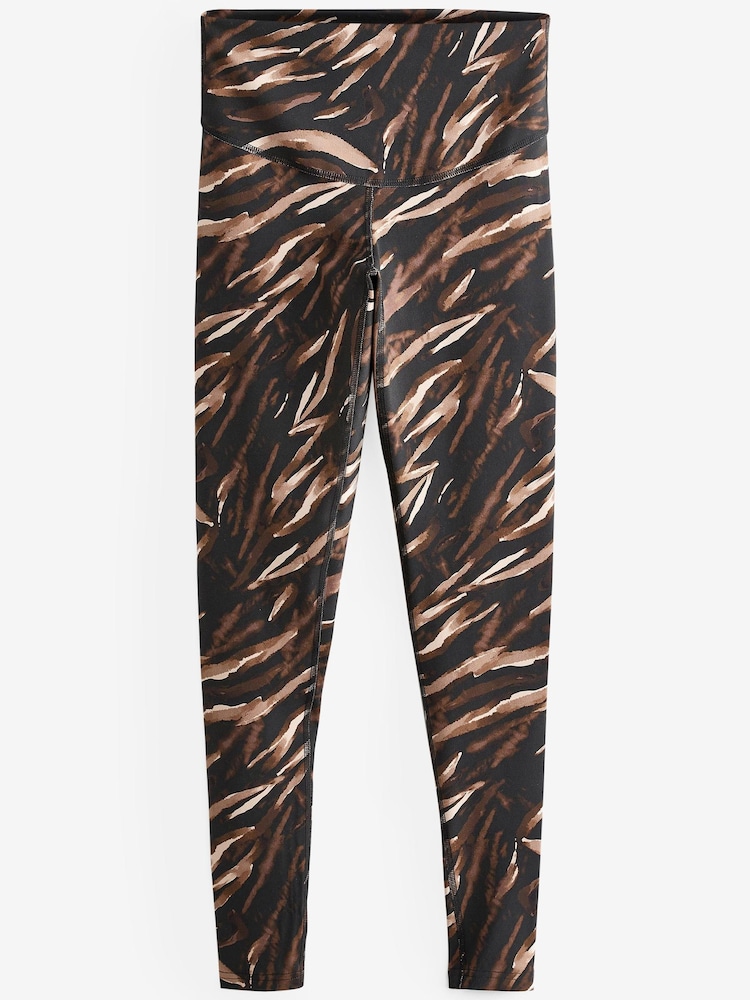 Zebra Print Next Active Sports Tummy Control High Waisted Full Length Sculpting Leggings - Image 5 of 6