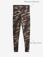 Zebra Print Next Active Sports Tummy Control High Waisted Full Length Sculpting Leggings - Image 6 of 6