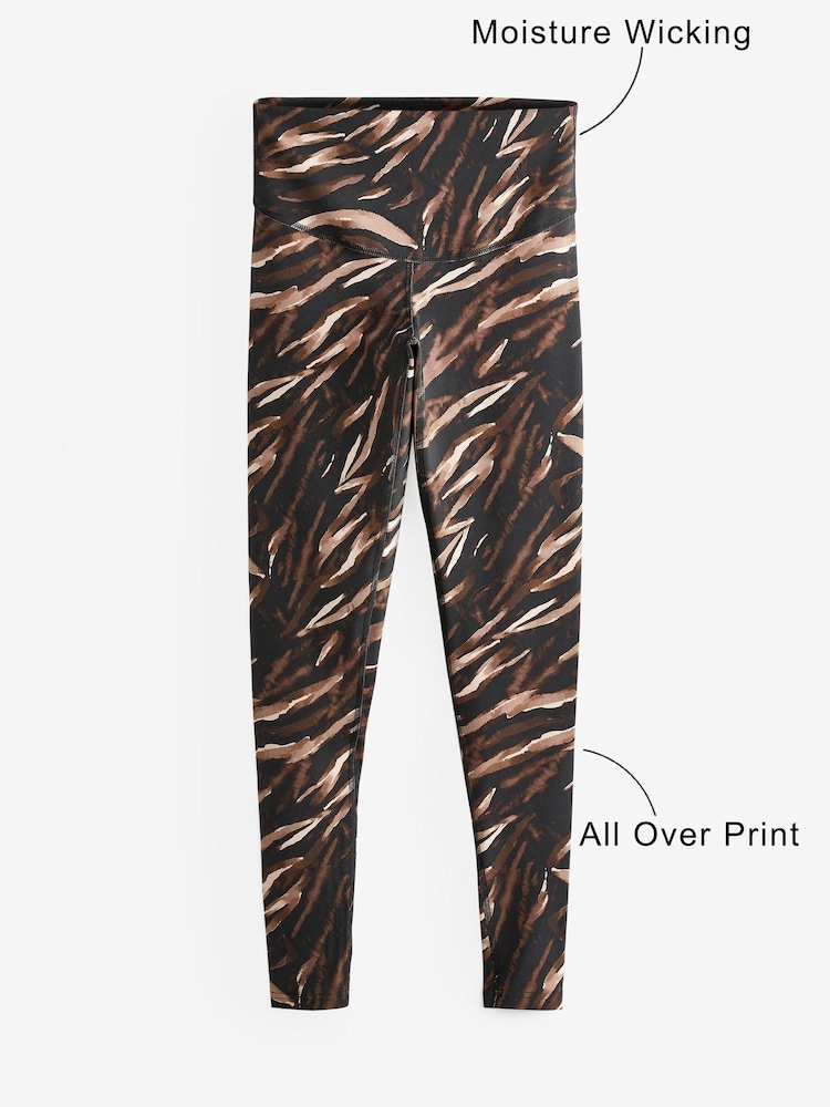 Zebra Print Next Active Sports Tummy Control High Waisted Full Length Sculpting Leggings - Image 6 of 6