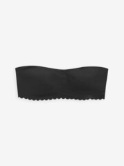 Schwarz - Bügelloser Bandeau-BH ohne Träger mit Muschelsaum - Bild 4 von 4