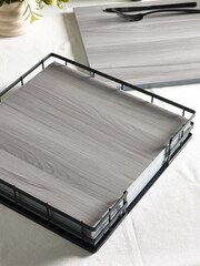 Set of 4 Grey Square Bronx Placemats - Image 4 of 4