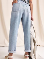 Anise Blue Bleach Wash Girlfriend Jeans - Image 2 of 4
