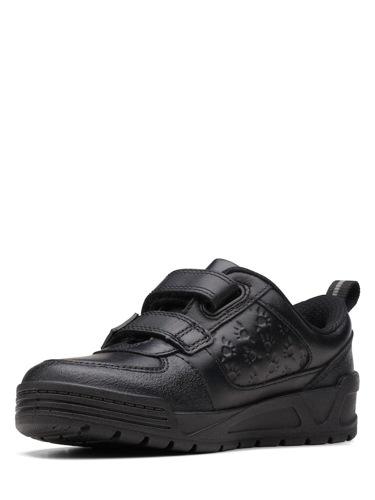 Clarks Black Multi Fit Leather Dino Print Shoes - Image 4 of 7