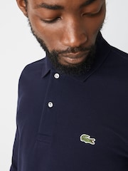 Lacoste Navy Long Sleeve 100% Cotton Polo Shirt - Image 3 of 5