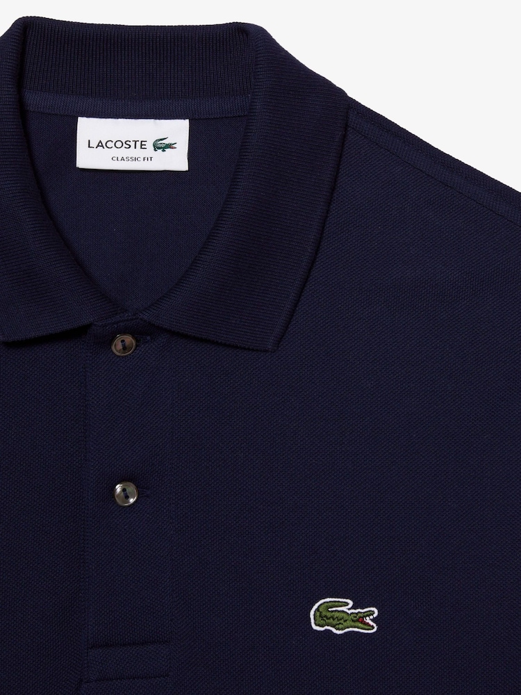 Lacoste Navy Long Sleeve 100% Cotton Polo Shirt - Image 5 of 5