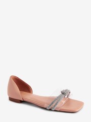 Clear Forever Comfort® Vinyl Bling Peep Toe Flat Shoes - Image 4 of 6