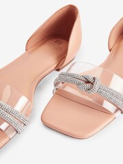 Clear Forever Comfort® Vinyl Bling Peep Toe Flat Shoes - Image 6 of 6