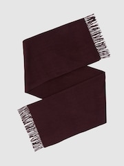 Reiss Grape Picton Wool and Cashmere Scarf - Image 2 of 5