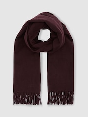 Reiss Grape Picton Wool and Cashmere Scarf - Image 3 of 5