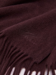 Reiss Grape Picton Wool and Cashmere Scarf - Image 4 of 5