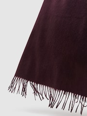 Reiss Grape Picton Wool and Cashmere Scarf - Image 5 of 5
