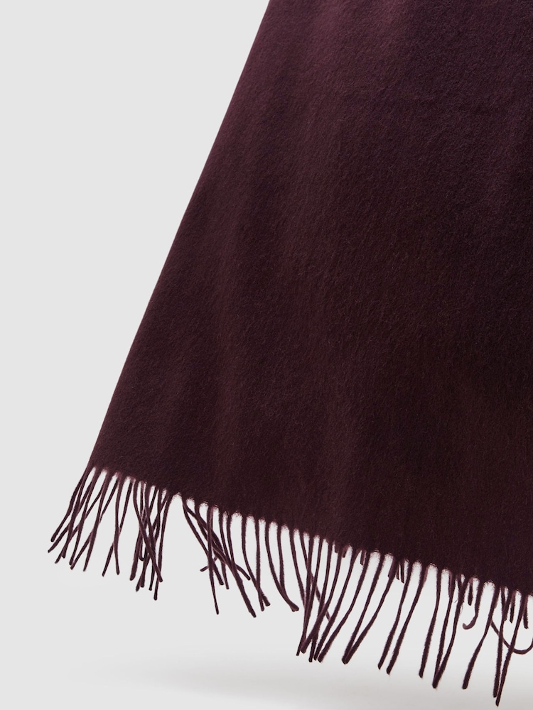 Reiss Grape Picton Wool and Cashmere Scarf - Image 5 of 5