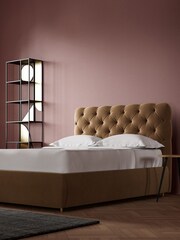 Swoon Easy Velvet Biscuit Natural Burbage Divan Bed - Image 2 of 8