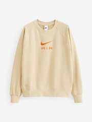 Nike Brown Air French Terry Crew Sweatshirt - Image 1 of 7