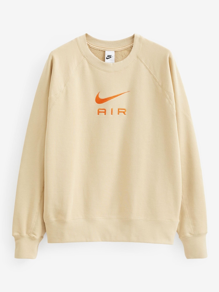 Nike Brown Air French Terry Crew Sweatshirt - Image 7 of 7