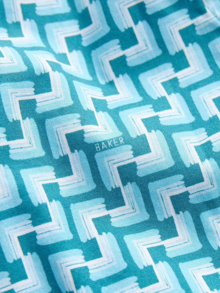Бирюзовый - Рубашка с принтом Baker by Ted Baker - Изображение 9 из 9