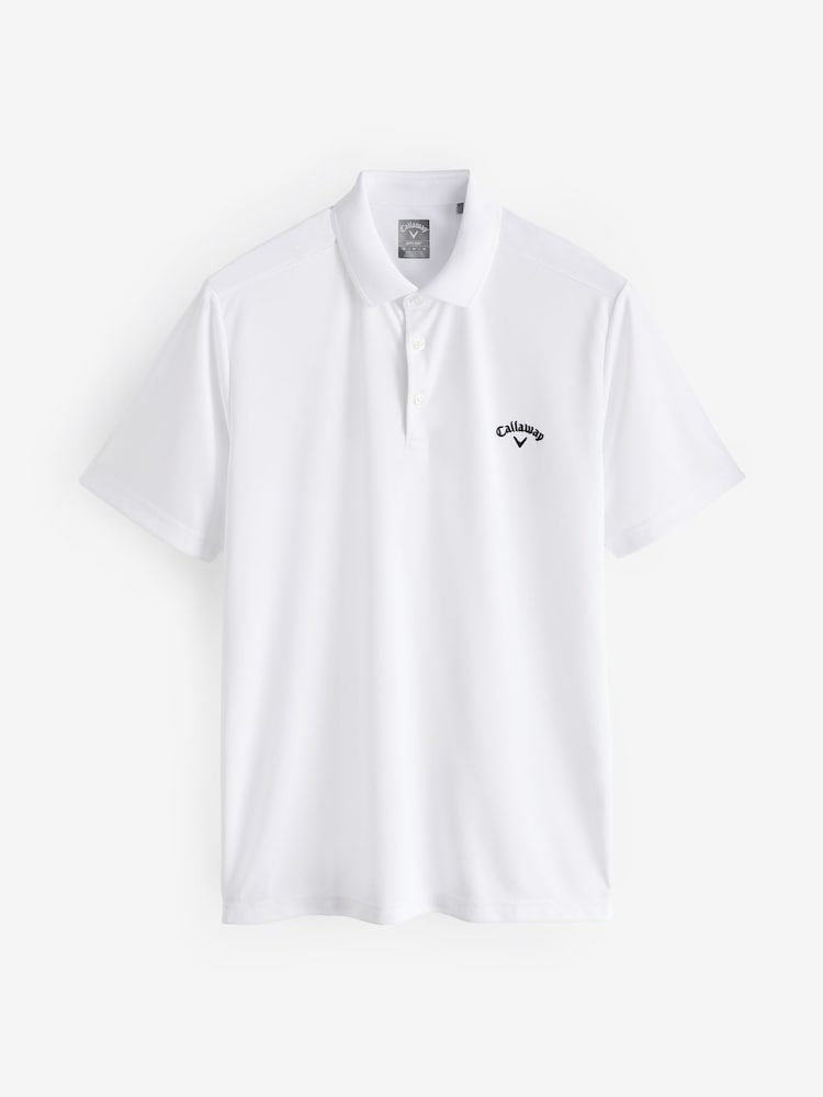 Callaway Apparel White Left Chest Logo Tournament Polo Shirt - Image 3 of 5