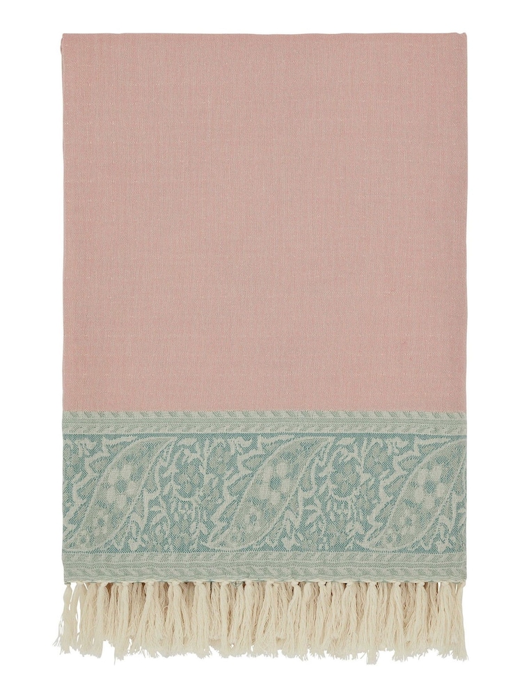 Morris & Co Pink Strawberry Thief/Severne Throw - Image 2 of 4