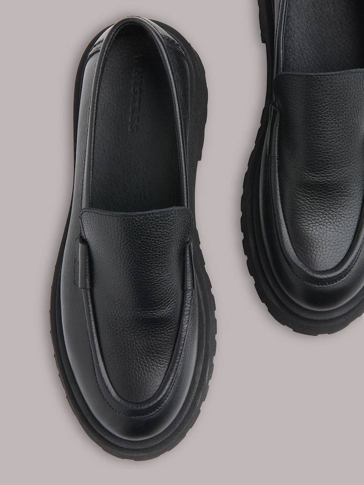 Whistles Black Aerton Chunky Loafers - Image 2 of 4