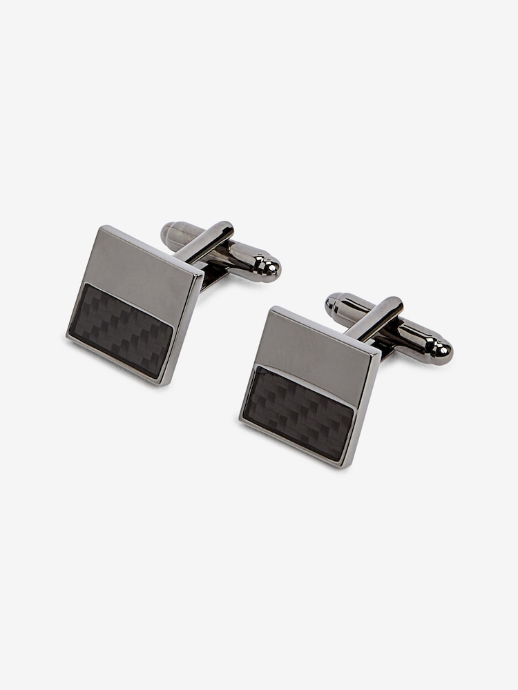 Gun Metal Carbon Cufflinks - Image 1 of 3