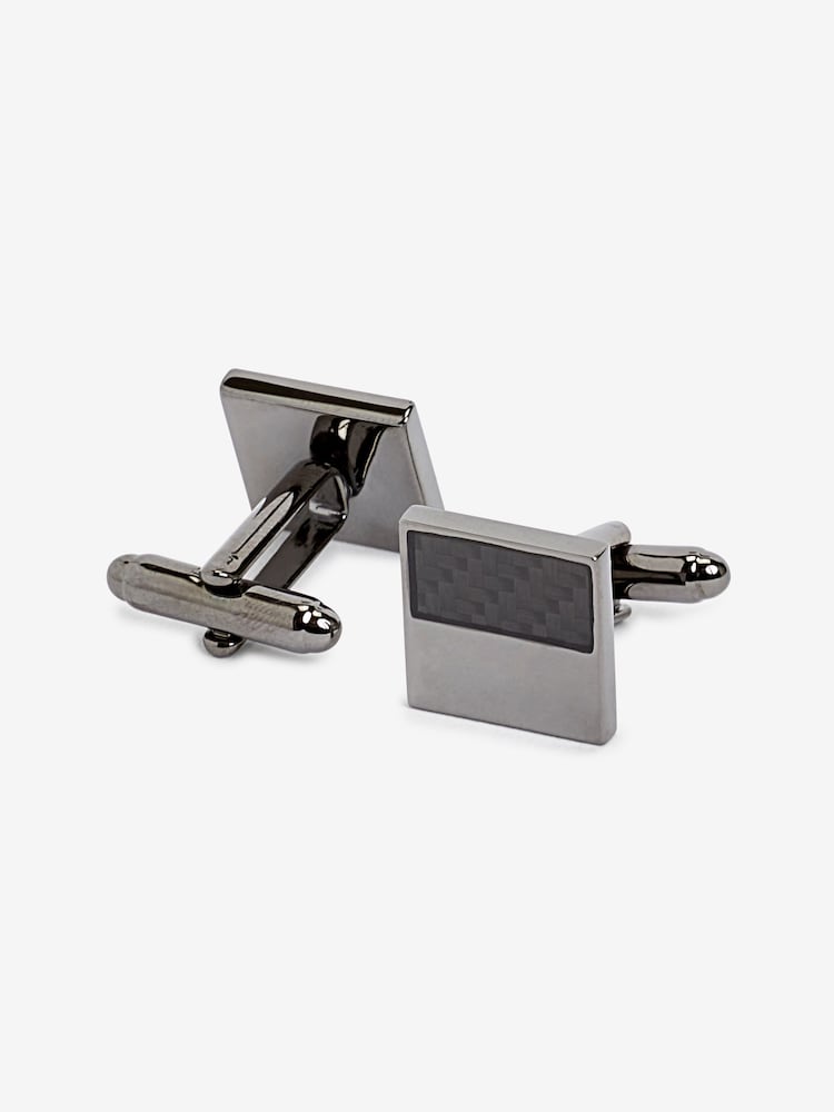 Gun Metal Carbon Cufflinks - Image 2 of 3