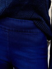 Dark Blue Pull-On Denim Leggings - Image 4 of 5