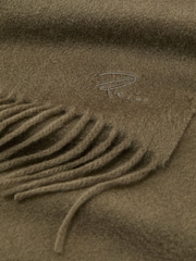 Reiss Khaki Picton Wool and Cashmere Scarf - Image 5 of 6