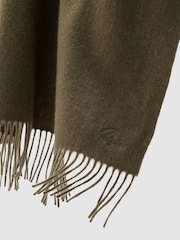 Reiss Khaki Picton Wool and Cashmere Scarf - Image 6 of 6