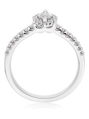 Beaverbrooks 18ct White Gold Marquise Cut Diamond Halo Ring - Image 4 of 5